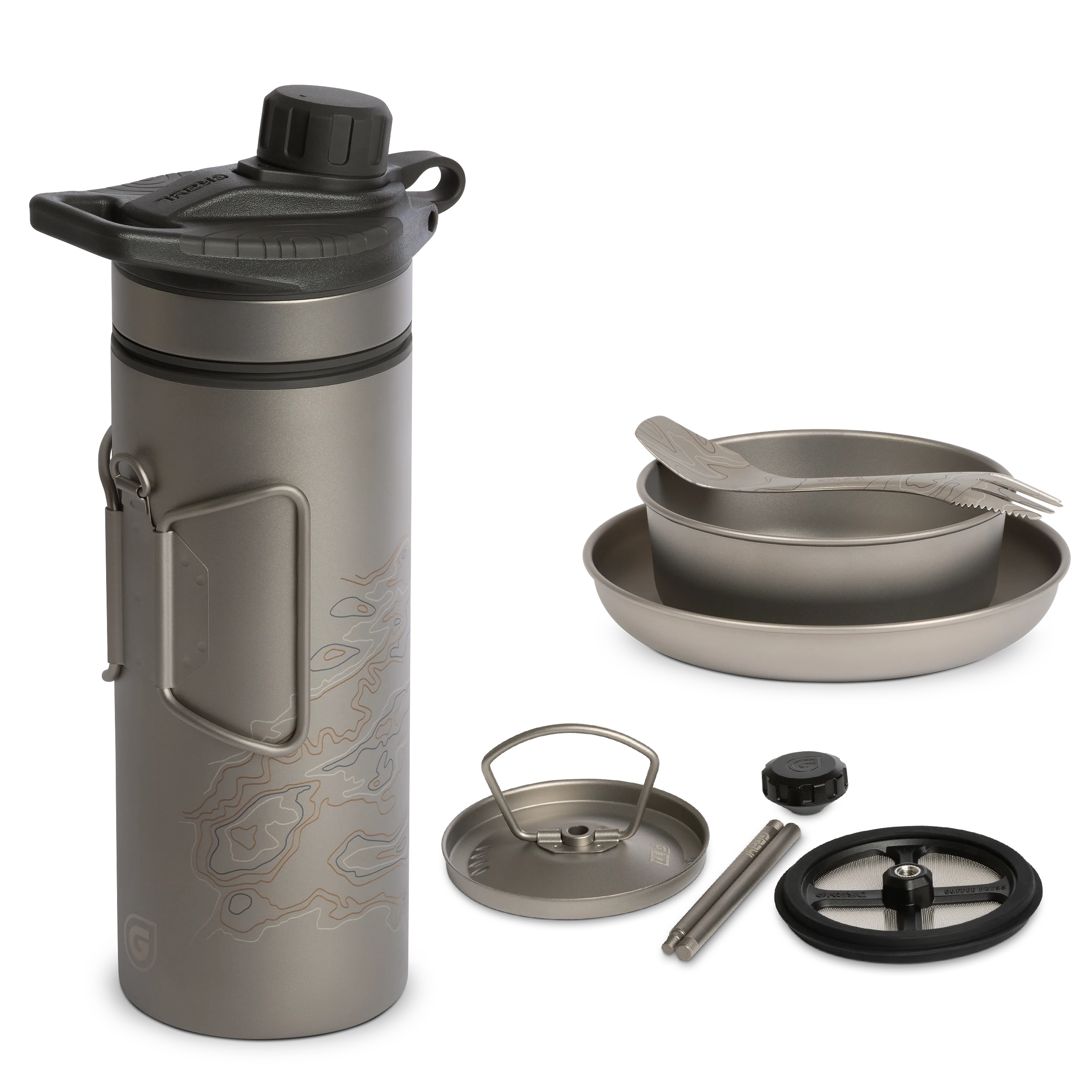 GeoPress® Ti Purifier, Coffee Press & Dining Set Bundle